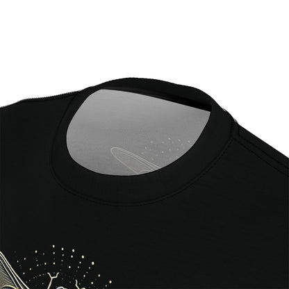 "Lucky Day Dragonfly", Wearable Fine Art Unisex T-shirt (Peatshadow Black)