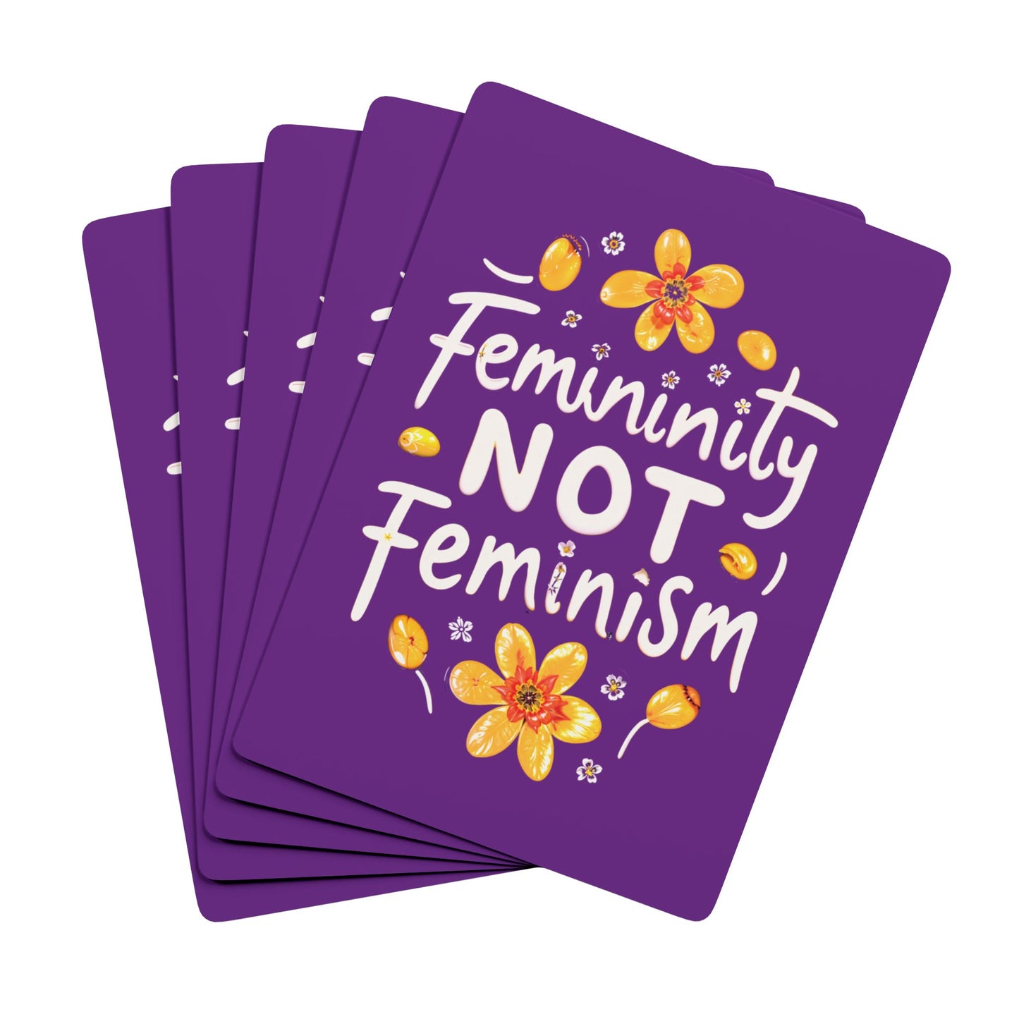 "Femininity not Feminism" #02, Hand-style Art Playing Cards (Vesper Violet)