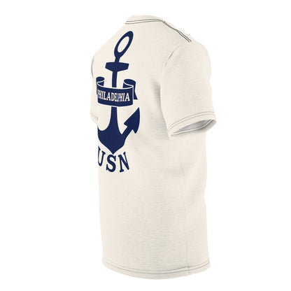 "USN Anchor", Unisex T-shirt (Whitecap)