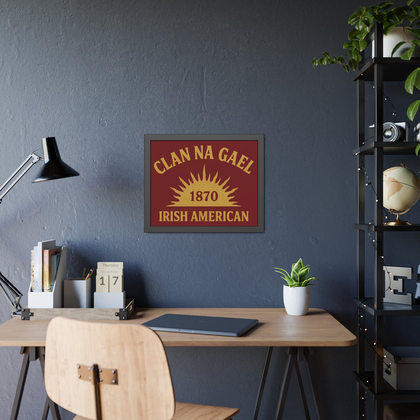 "Clan na Gael - Irish American", Framed Paper Poster (Palladius Red)