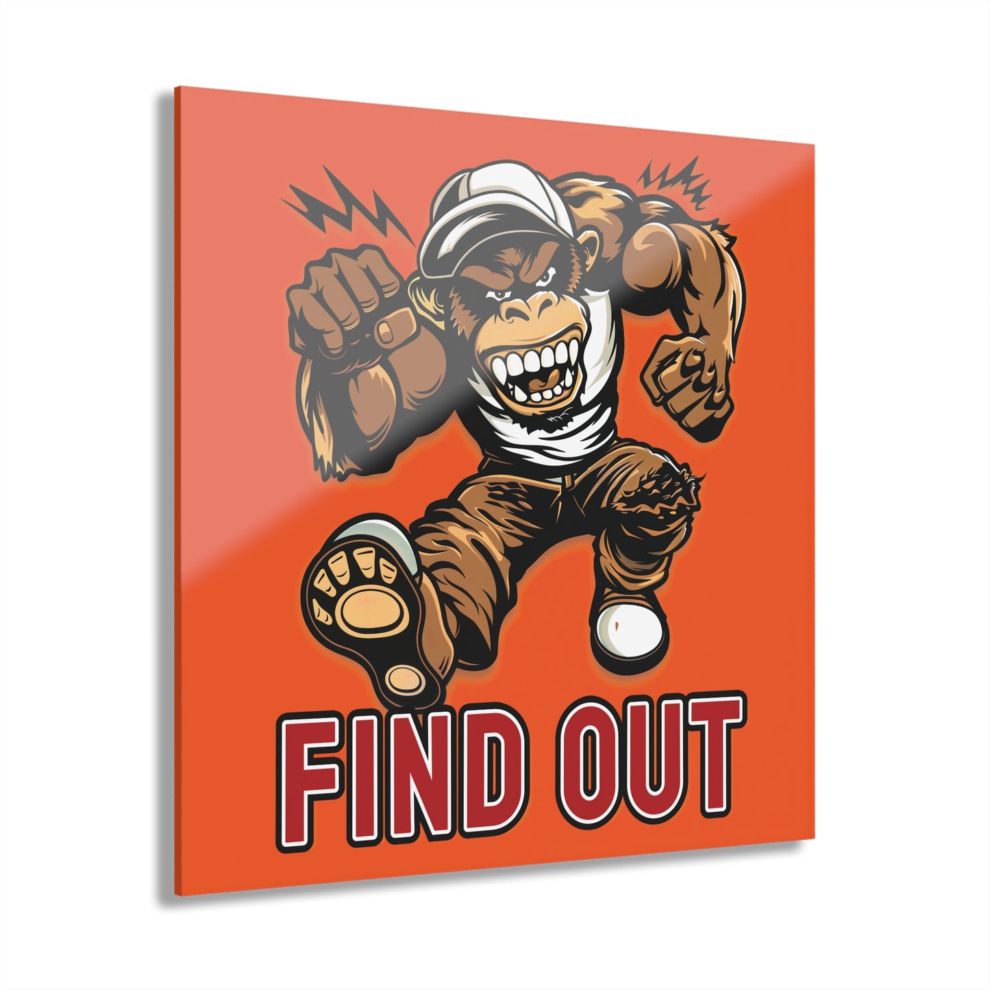 "Find Out", Acrylic Wall Prints (French Cleat Hanging) (Willpower Orange)