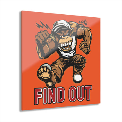 "Find Out", Acrylic Wall Prints (French Cleat Hanging) (Willpower Orange)