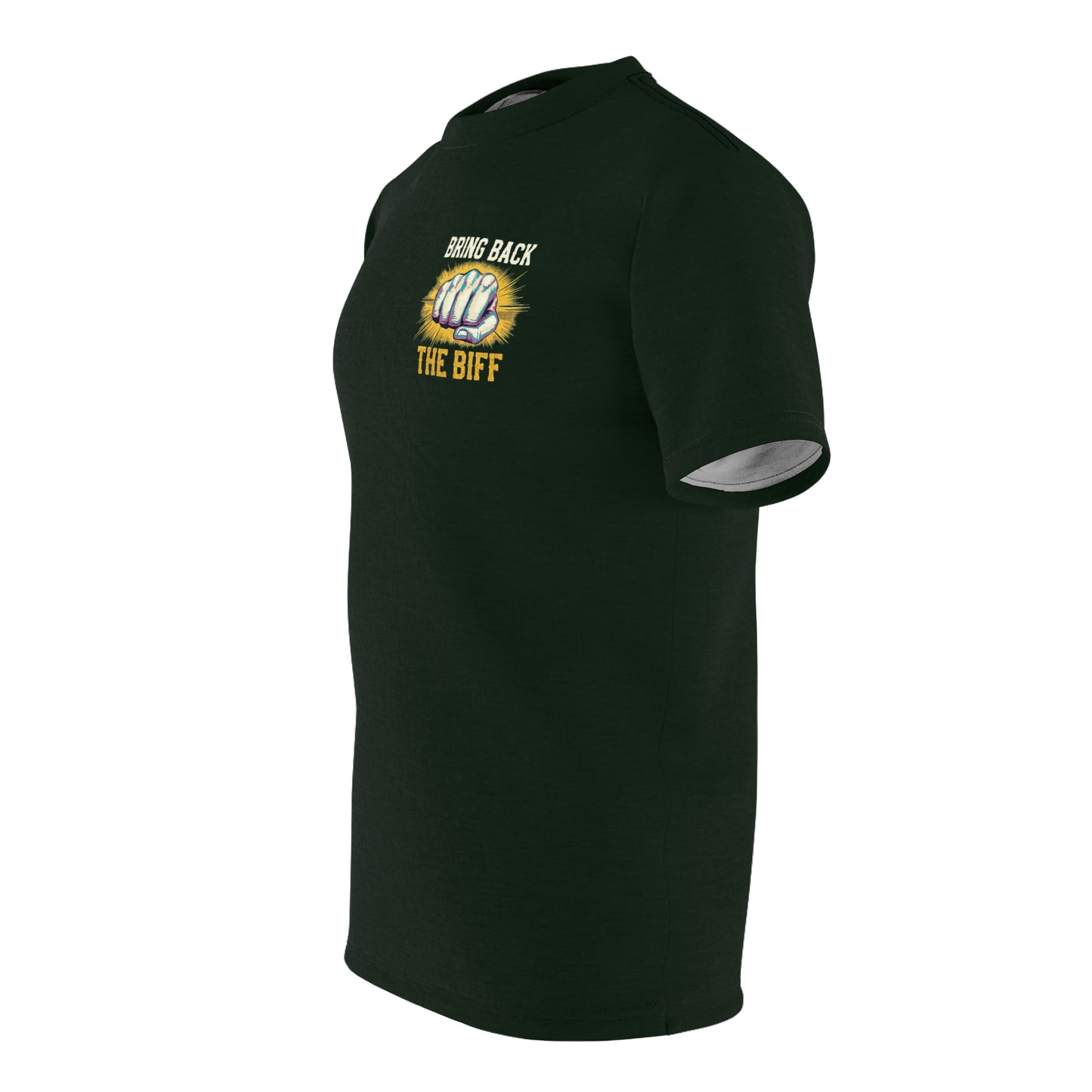 "Bring Back The Biff", Unisex T-shirt (Dark Woodland Green)