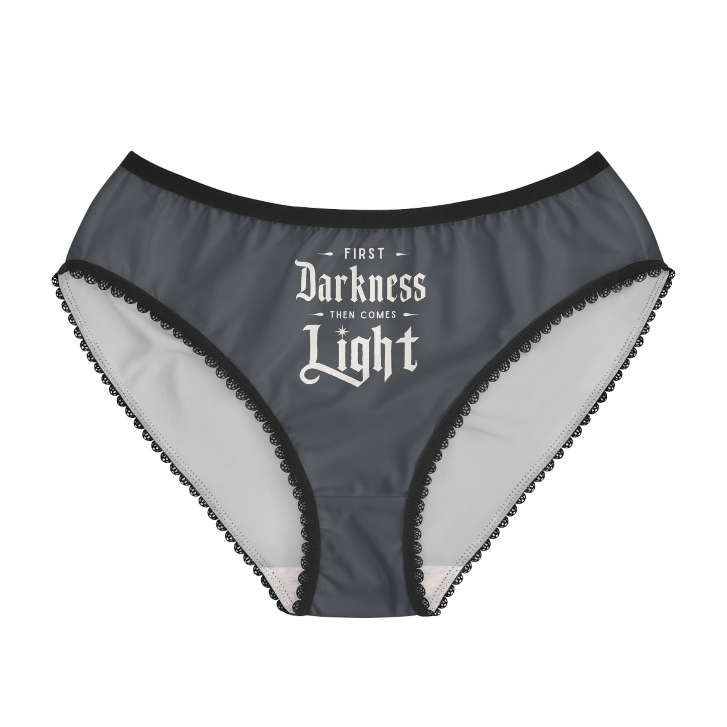 "First Darkness Then Comes Light" #02, Women's Briefs (Hebridean Grey)