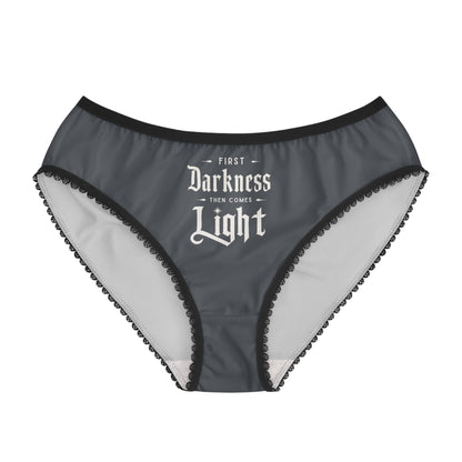 "First Darkness Then Comes Light" #02, Women's Briefs (Hebridean Grey)