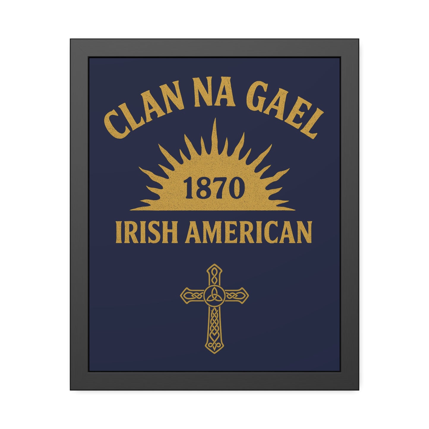 "Clan na Gael - Irish American", Framed Paper Poster (Mariana Blue)