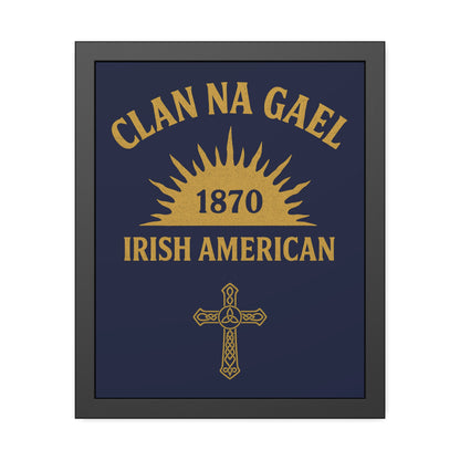 "Clan na Gael - Irish American", Framed Paper Poster (Mariana Blue)