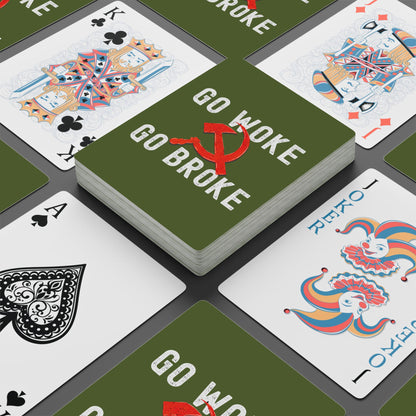 "Go Woke Go Broke (Communist)", Cultural Playing Cards (Kangaroo-Bush Green)