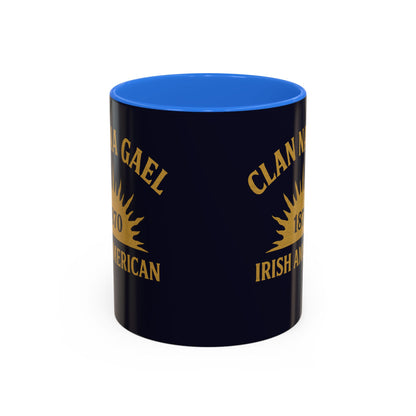 "Clan na Gael - Irish American", Colorful Mugs (11oz, 15oz) (Black Rock Blue)