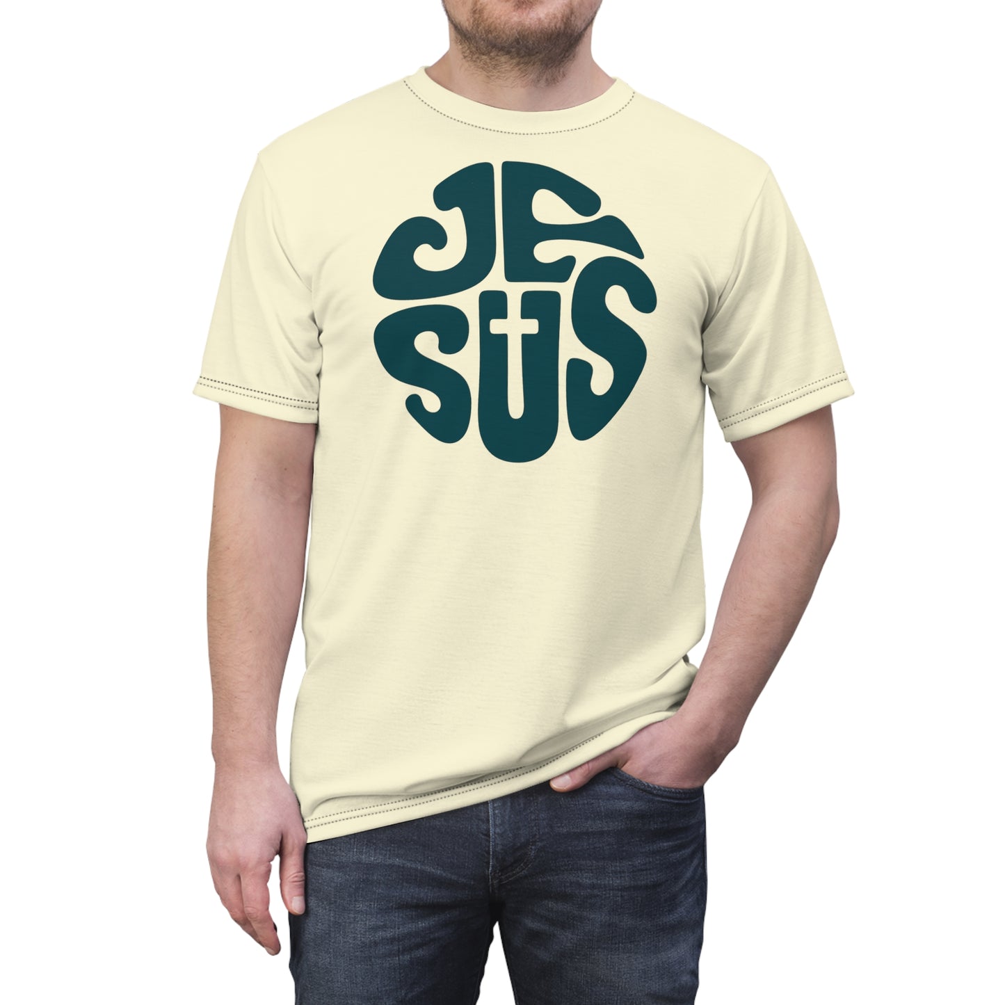 "Retro Jesus", Unisex T-shirt (Silken Tofu)
