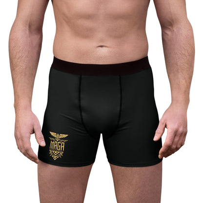 "MAGA Restoring the Republic" #02, Men's Boxer Briefs (Noir Black)