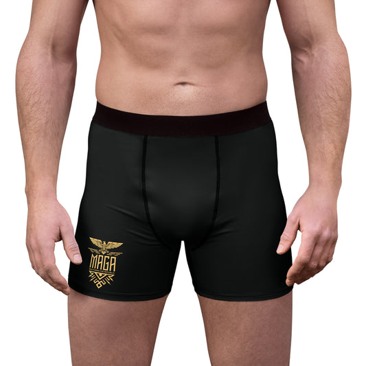 "MAGA Restoring the Republic" #02, Men's Boxer Briefs (Noir Black)
