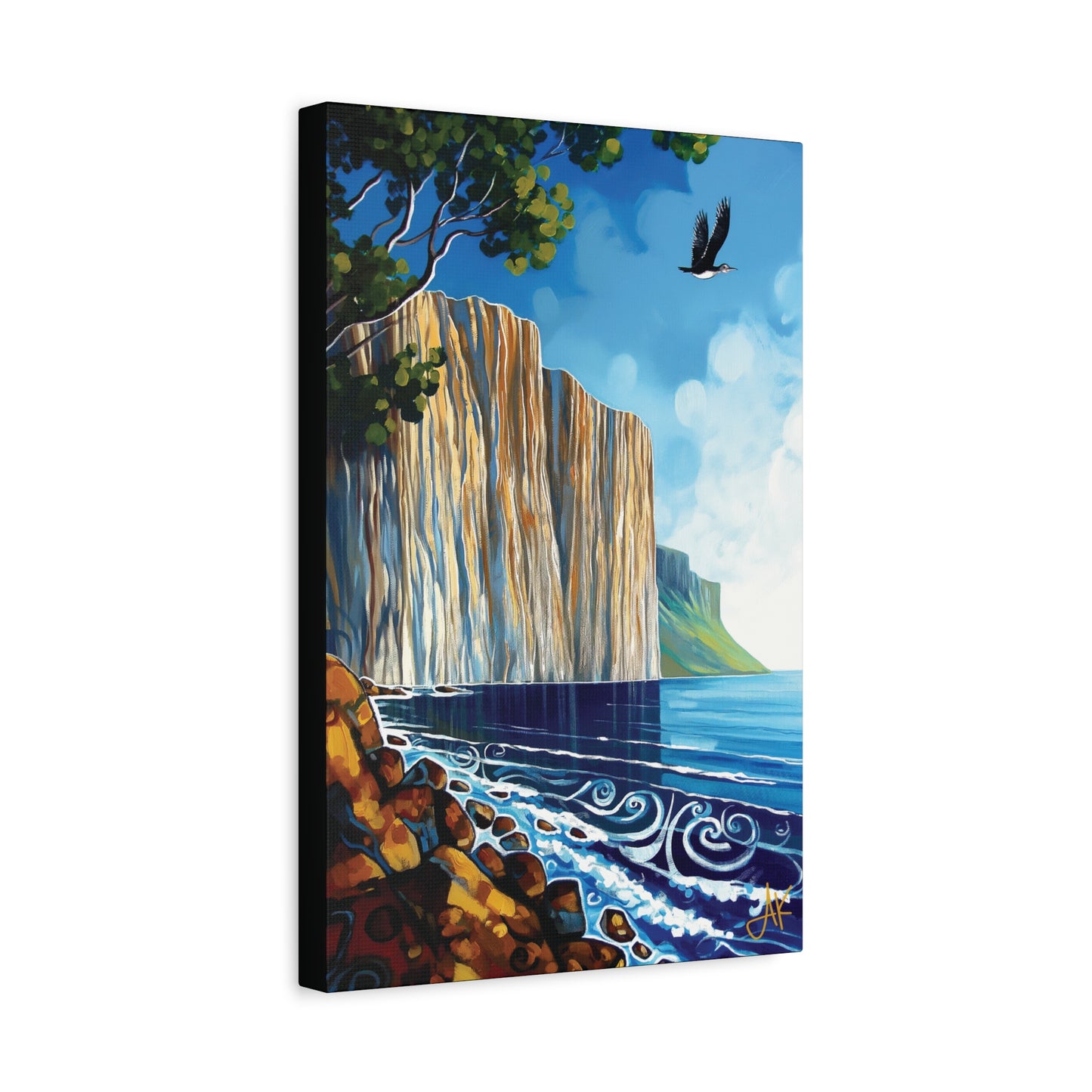 "Sky Kin IV – Gannet Over the Quiet Sound", Fine Art Matte Canvas, Stretched, 1.25"