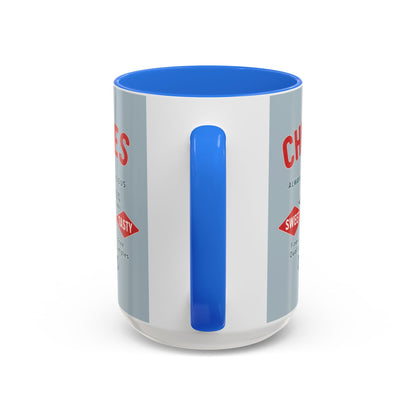 "Delicious Cherries", Colorful Mugs (11oz, 15oz) (Washed Silver-Blue)