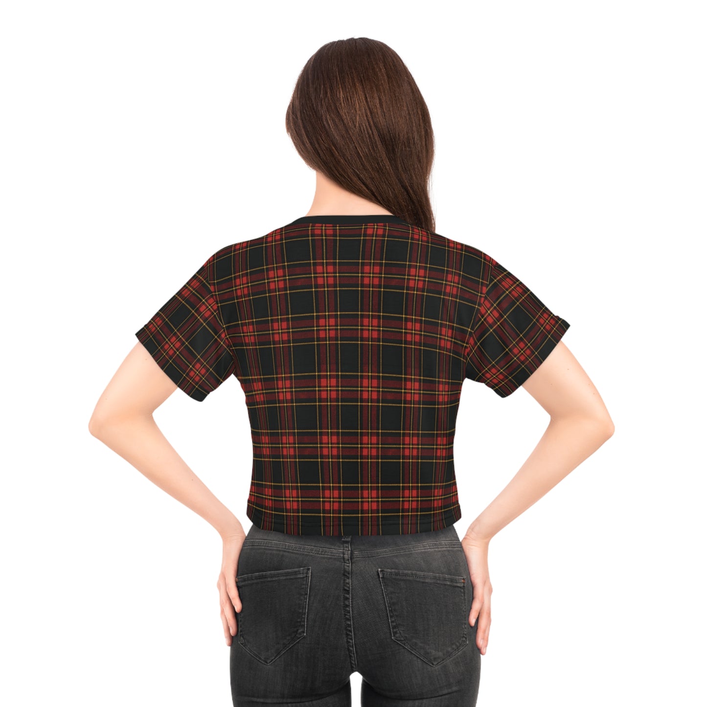 "Kilmor Gallóglach Tartan", Crop Tee (Gallóglach Black Collar)