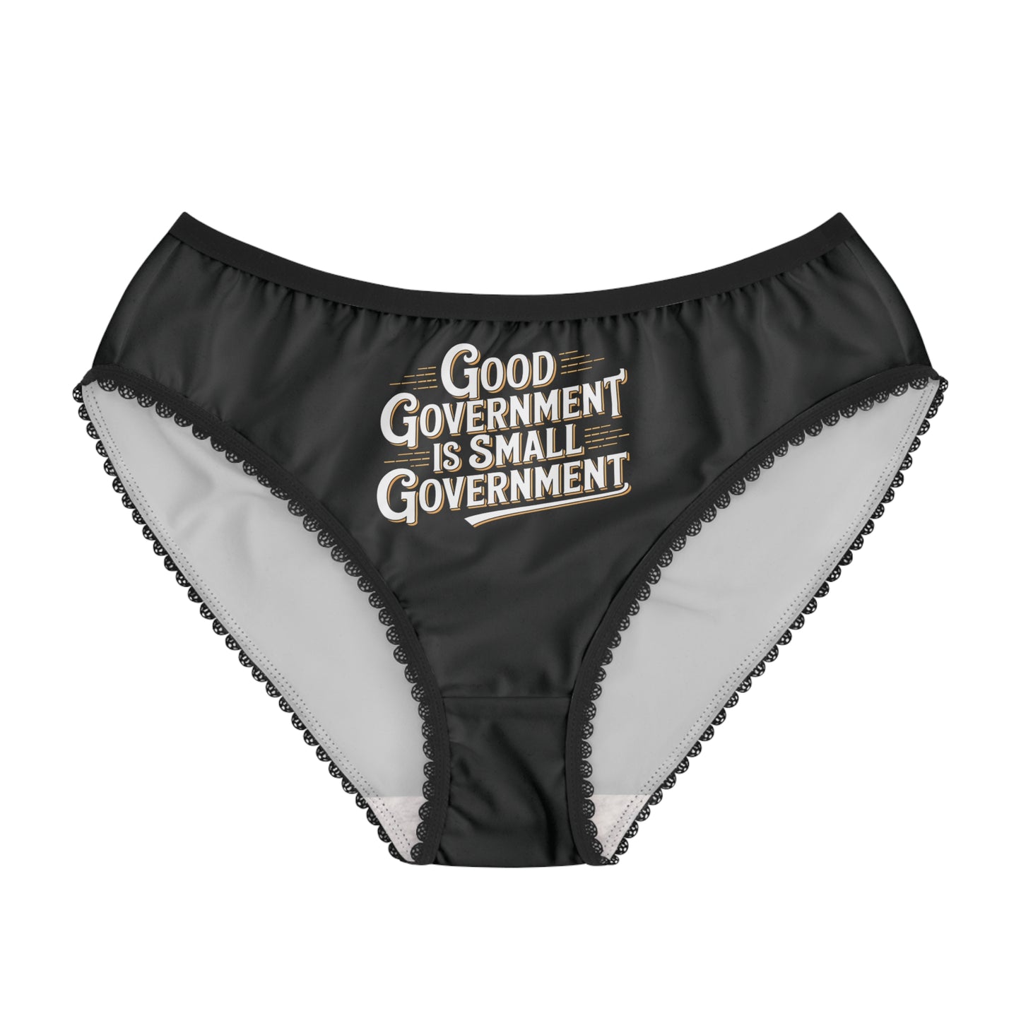 "Good Government is Small Government", Women's Briefs (Peatshadow Black)