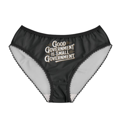 "Good Government is Small Government", Women's Briefs (Peatshadow Black)