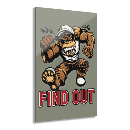 "Find Out", Acrylic Wall Prints (French Cleat Hanging) (Striking Grey)