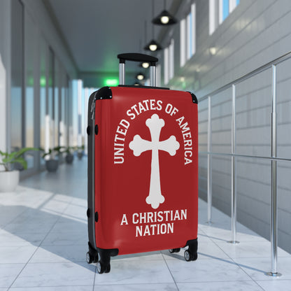 "USA - A Christian Nation" #04 Suitcases (Carnelian Red)