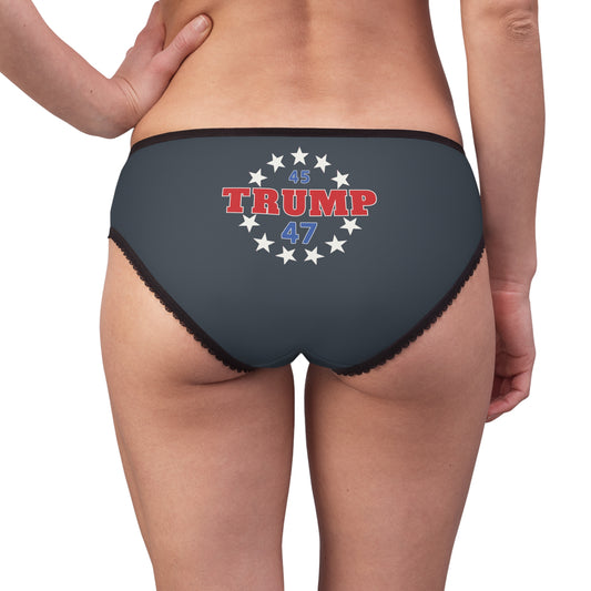 "Trump 45-47 Circle of Stars", Women's Briefs (Hearthstone Grey)