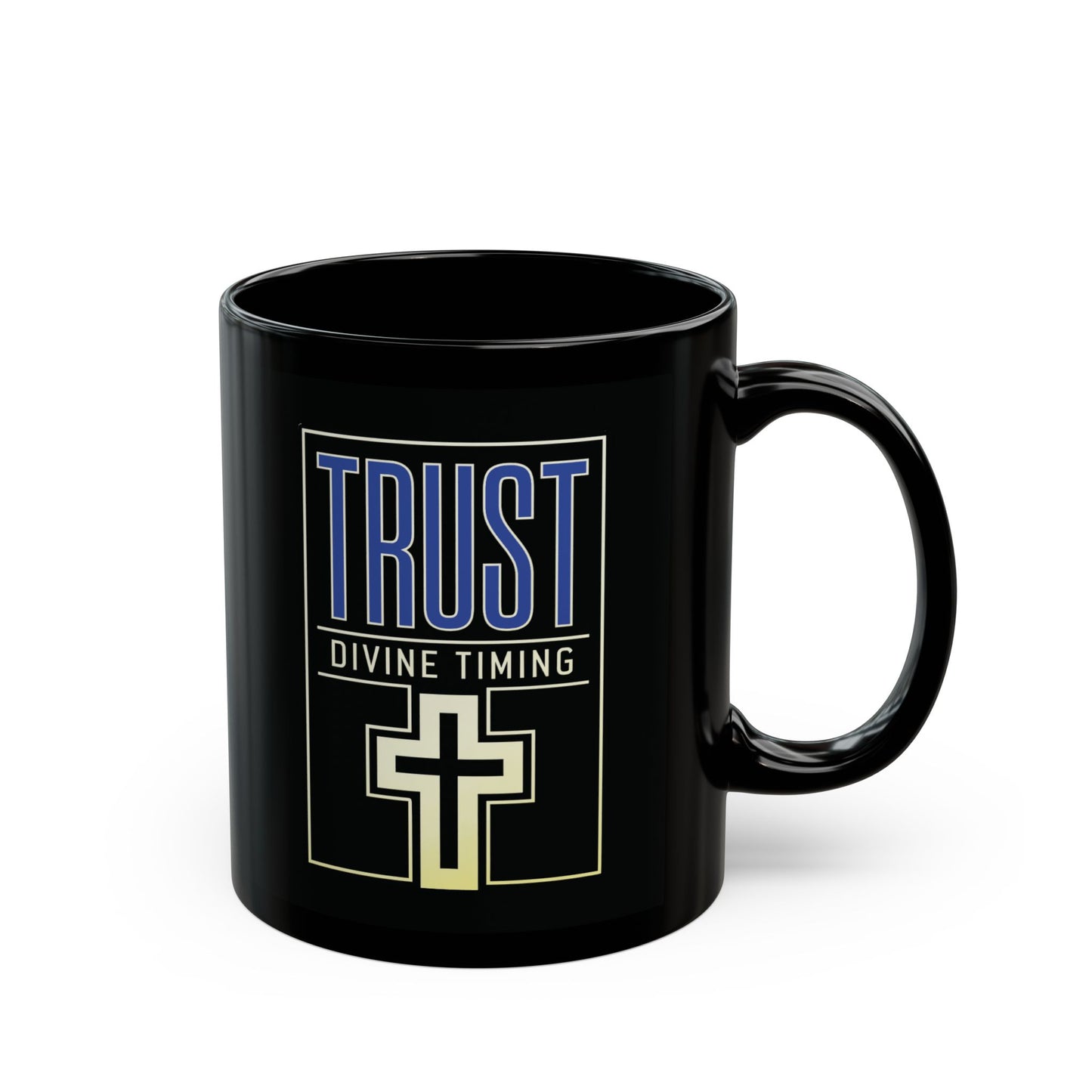 "Trust Divine Timing" #01, Black Mug (11oz & 15oz)