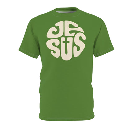 "Retro Jesus", Unisex T-shirt (Avocado Green)