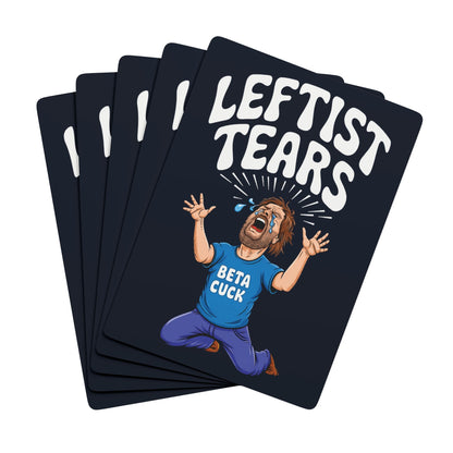 "Leftist Tears - Beta Cuck" #01, Political Playing Cards (Blackstone Blue)