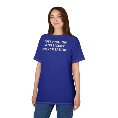 "Intelligent Conversation", Unisex T-shirt (North Star Blue)