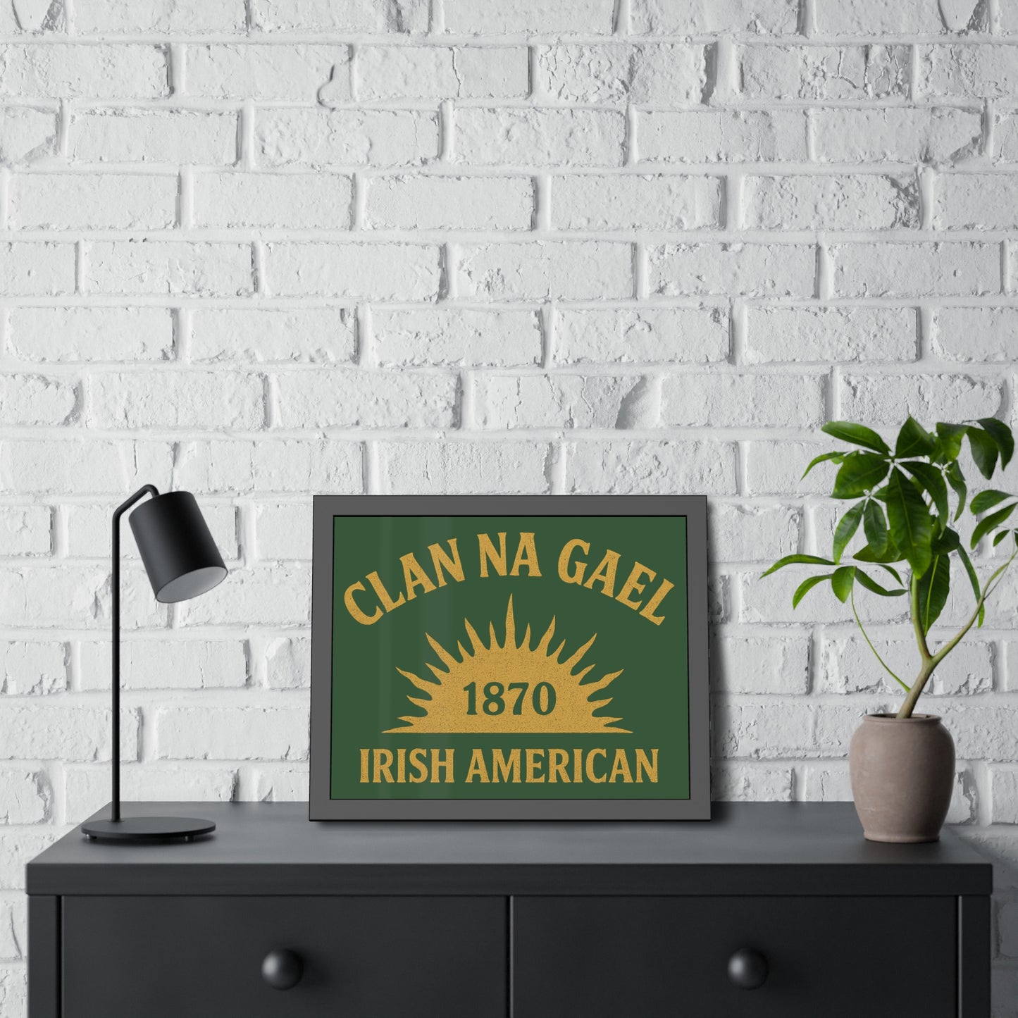 "Clan na Gael - Irish American", Framed Paper Poster (Brithemain Green)