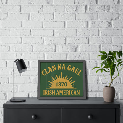 "Clan na Gael - Irish American", Framed Paper Poster (Brithemain Green)