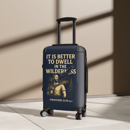 "Proverbs 21:19 (KJV), Suitcases (Dark Cambridge Blue)