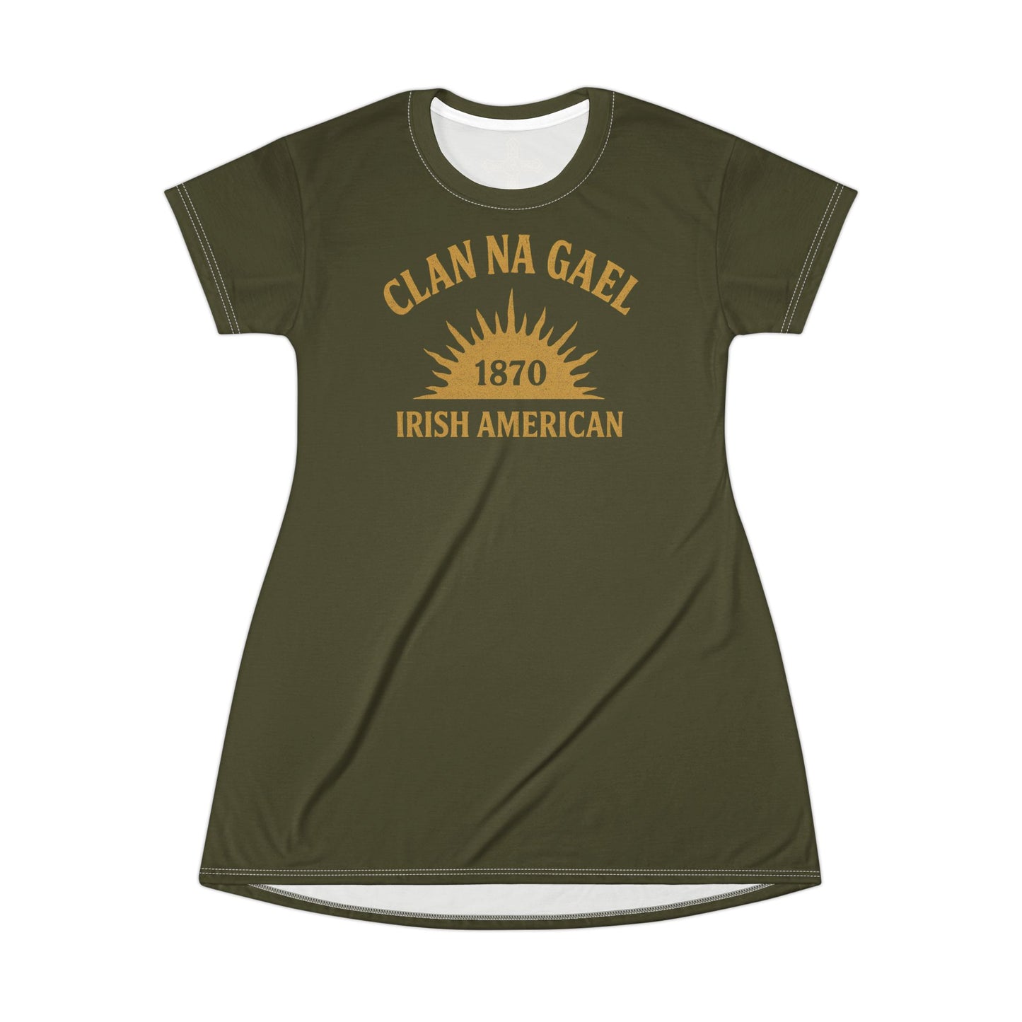 "Clan na Gael - Irish American", T-Shirt Dress (Fianna Green)
