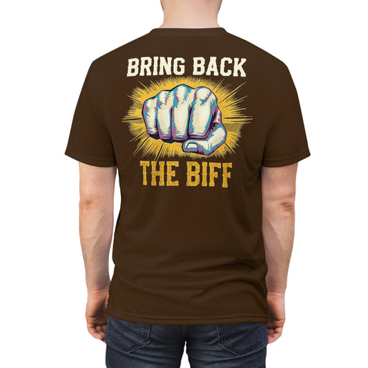 "Bring Back The Biff", Unisex T-shirt (Dark Chocolate Brown)