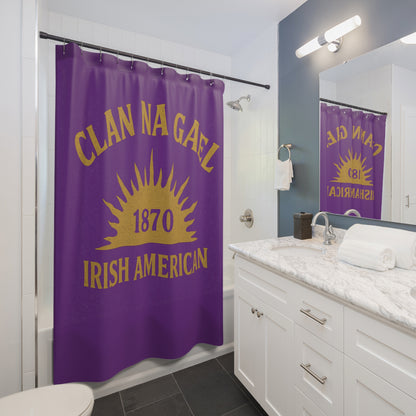 "Clan na Gael - Irish American", Shower Curtains (Vesper Violet)