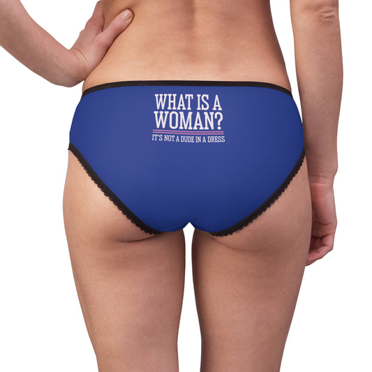 "What is a Woman" #02, Women's Briefs (Electric Deep Blue)