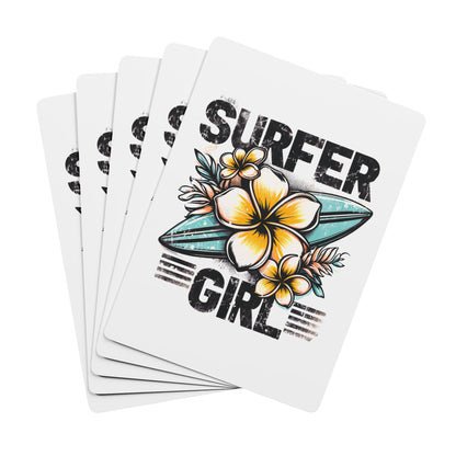 "Surfer Girl" #01, Cultural Playing Cards (Linen White)