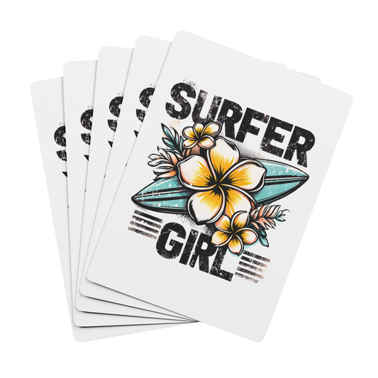 "Surfer Girl" #01, Cultural Playing Cards (Linen White)