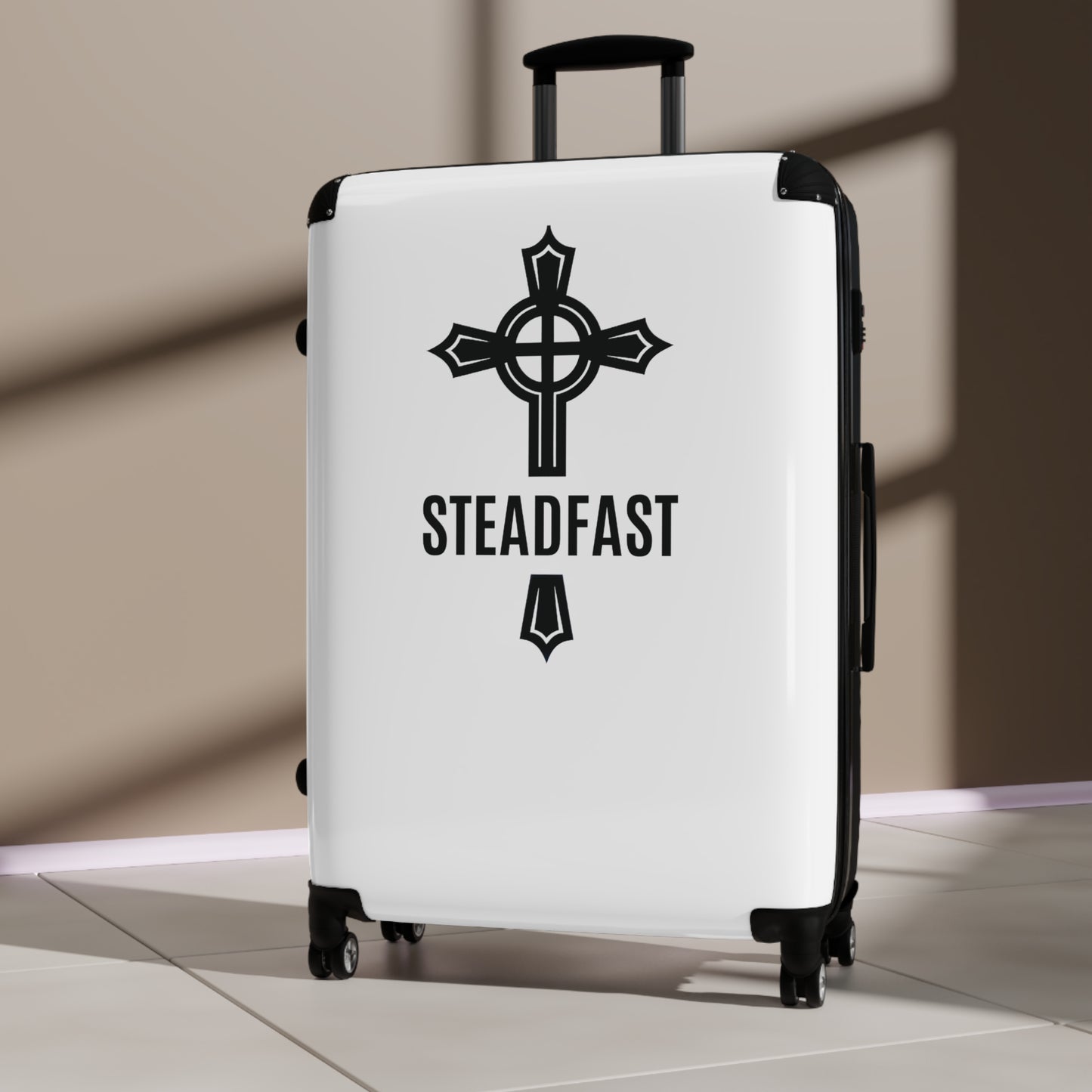 "Steadfast Cross", Suitcases (White)