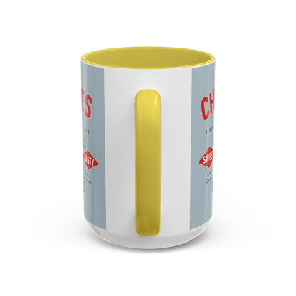 "Delicious Cherries", Colorful Mugs (11oz, 15oz) (Washed Silver-Blue)