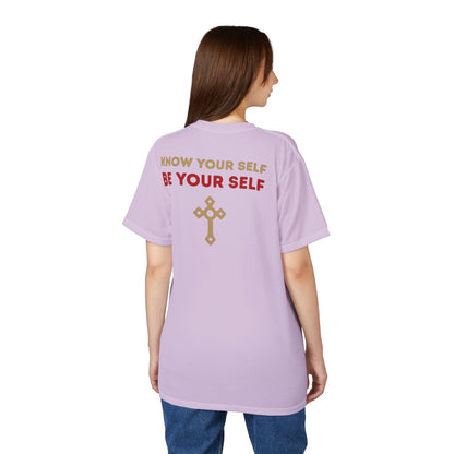 "Know Your Self", Unisex T-shirt (Floridian Blush)