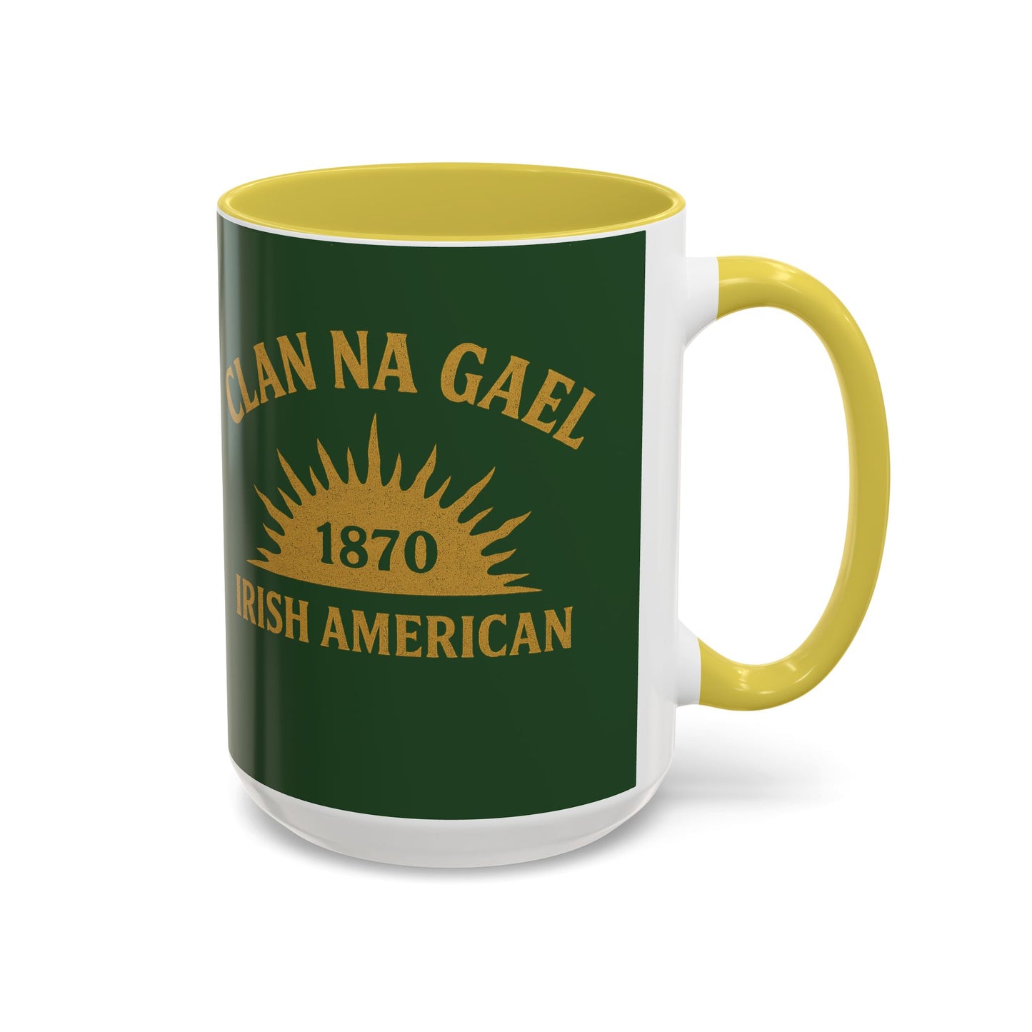 "Clan na Gael - Irish American", Colorful Mugs (11oz, 15oz) (Brithemain Green)