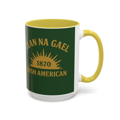 "Clan na Gael - Irish American", Colorful Mugs (11oz, 15oz) (Brithemain Green)