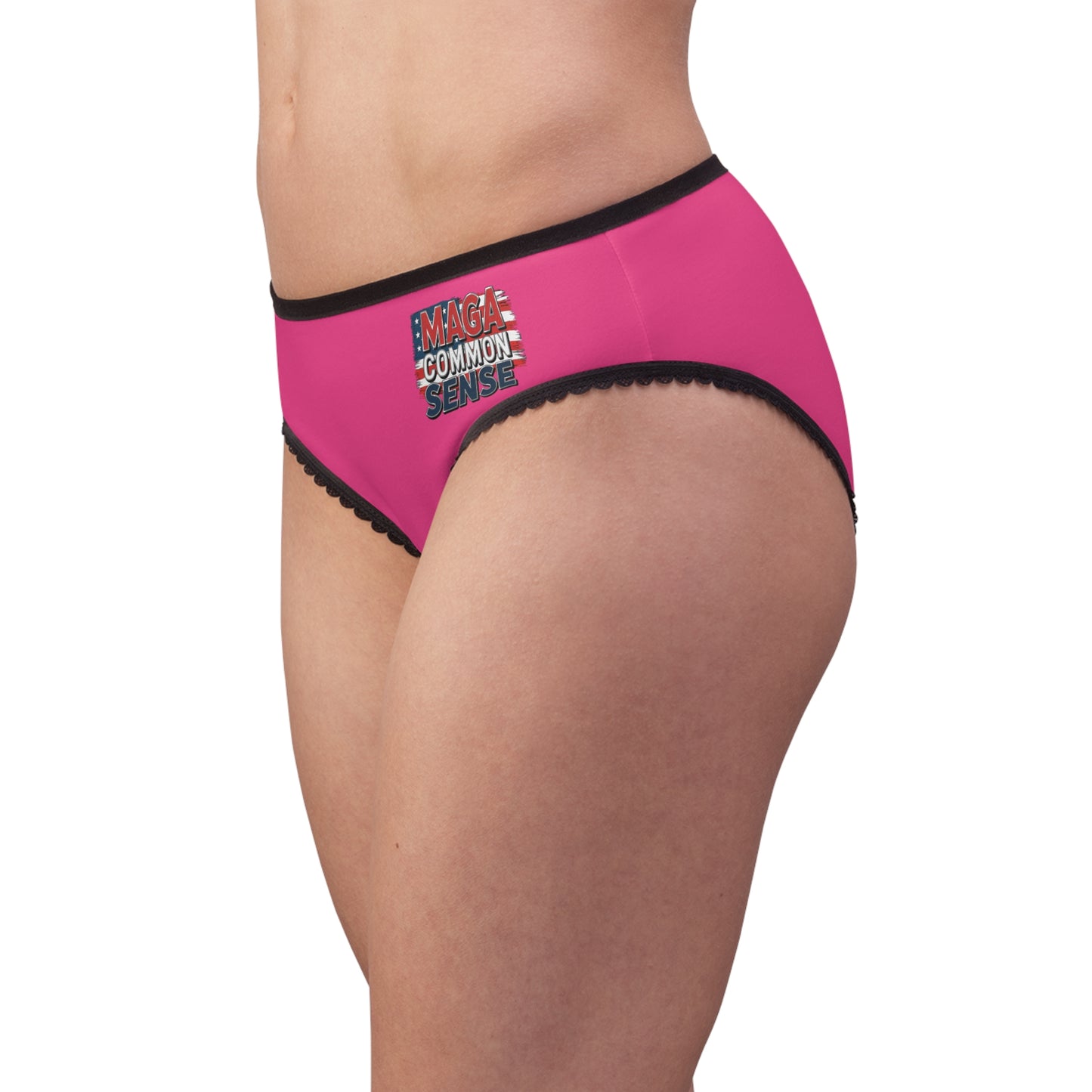 "MAGA Common Sense" #01, Women's Briefs (French Fuchsia)