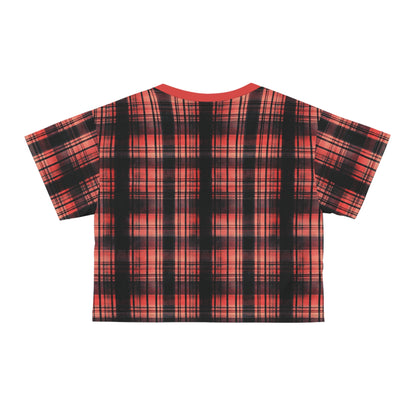 "Kin of Flame", Crop Tee (Faded Red Collar)