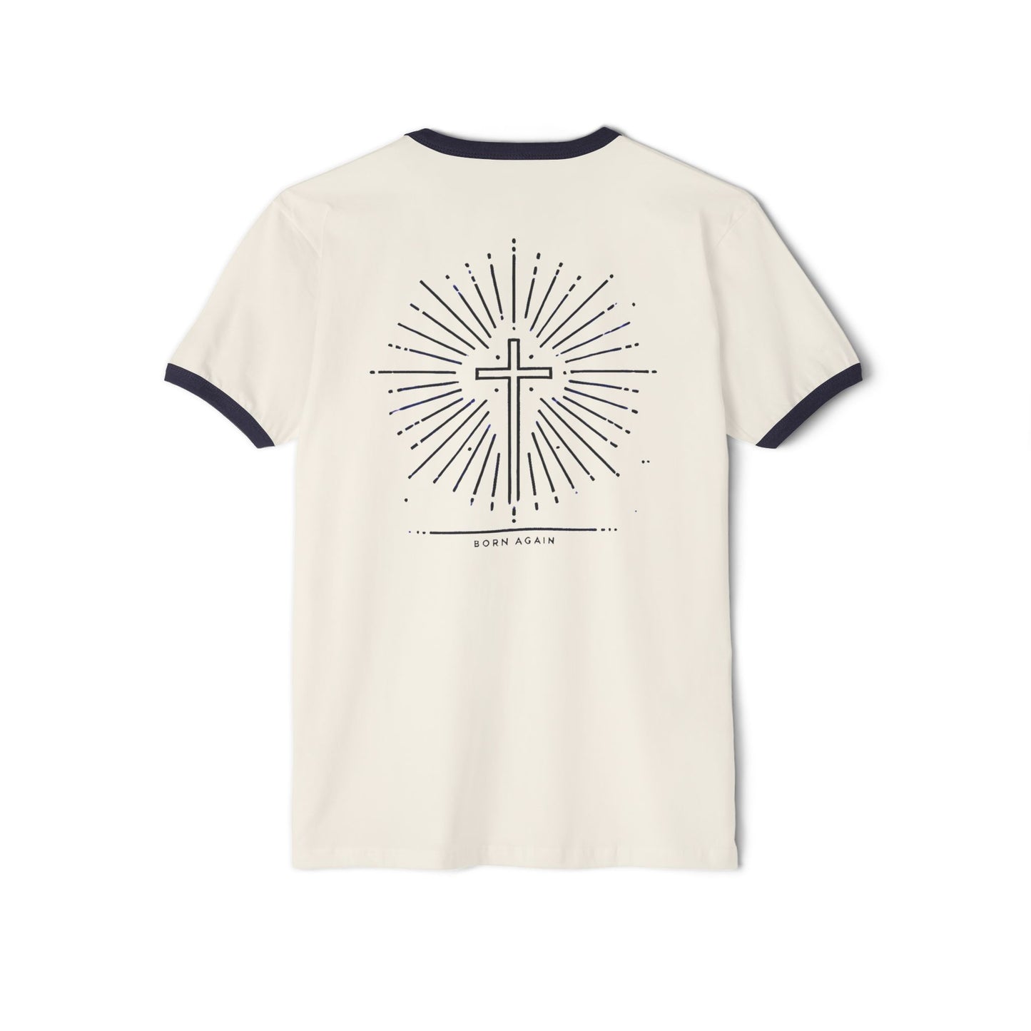 "Born Again", Unisex Ringer Cotton T-Shirt