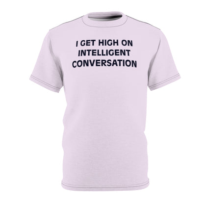 "Intelligent Conversation", Unisex T-shirt (Sheer Lavender)