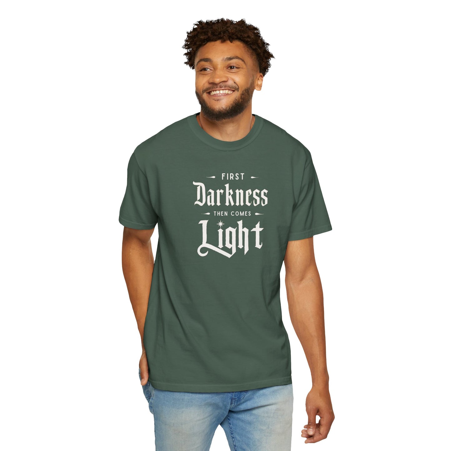 "First Darkness Then Comes Light", Unisex T-shirt