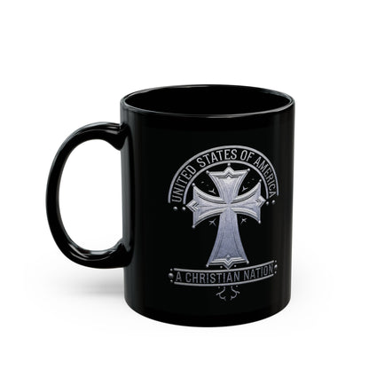 "USA - A Christian Nation" #02, Black Mug (11oz & 15oz)
