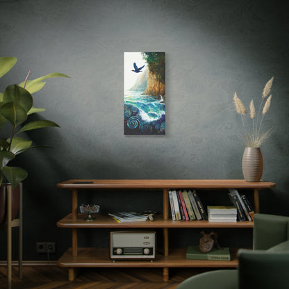 "Sky Kin VI – Gannet Over the Spiral Sea", Fine Art Matte Canvas, Stretched, 1.25"