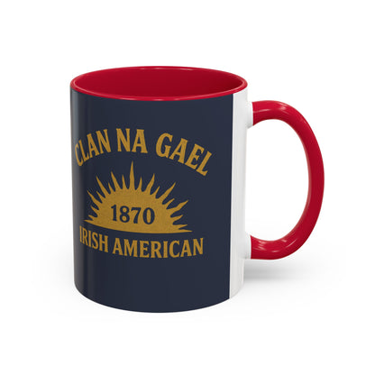 "Clan na Gael - Irish American", Colorful Mugs (11oz, 15oz) (Blue Burka Grey)